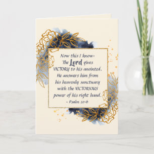 Carte Psaume 20:6 L'Éternel donne VICTOIRE à Son Oint