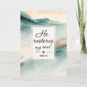 Carte Psaume 23 1-4 Il Restaure Ma Croix De L'Âme