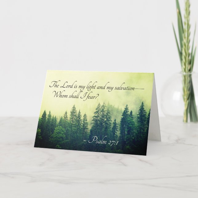Carte Psaume 27:1 Le Seigneur est ma lumière et mon salu (Devant)