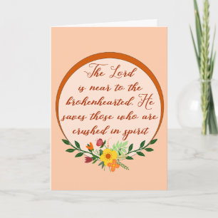 Carte Psaume 34, Le Seigneur Est Près Du Coeur Cassé