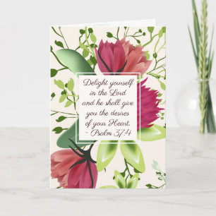 Carte Psaume 37:4 Plaisir dans le lord Clover