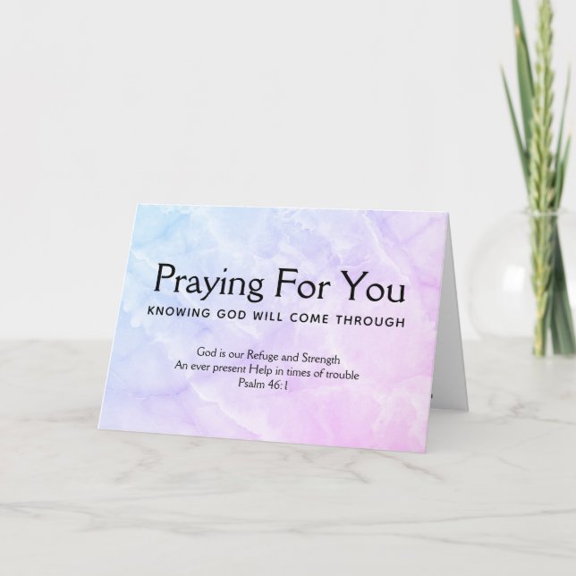 Carte Psaume 46 PRIER POUR VOUS Encouragement chrétien (Devant)