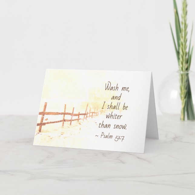 Carte Psaume 51:7 Je serai plus blanc que la neige Bible (Devant)