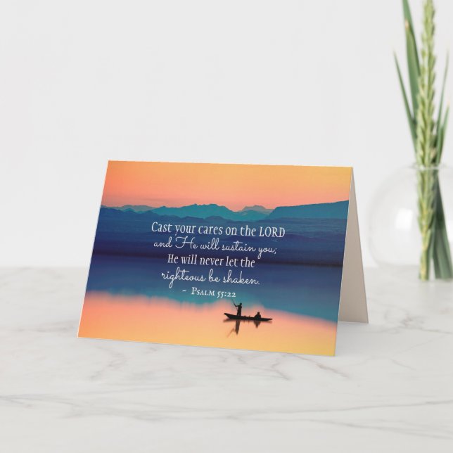 Carte Psaume 55:22 Posez vos soucis à l'Éternel (Devant)
