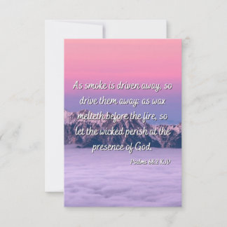 Carte Psaume 68:2 KJV Bible Verse Plat Greeting Card
