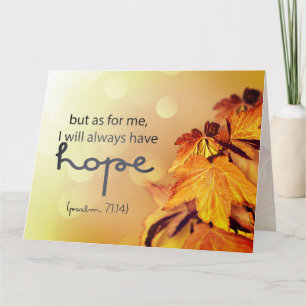 Carte Psaume 71:14 J'aurai toujours HOPE Maple Feuilles