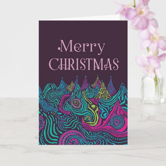 Carte Psychedelic christmas card (Orchidée)