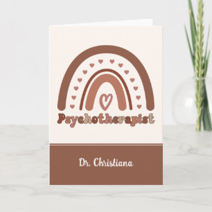 Carte Psychothérapeute personnalisée Boho Rainbow