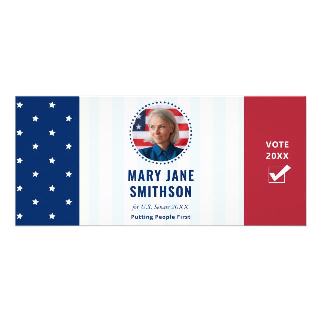 Carte Publicitaire 2026 Drapeau politique Campagne candidate non part (Devant)
