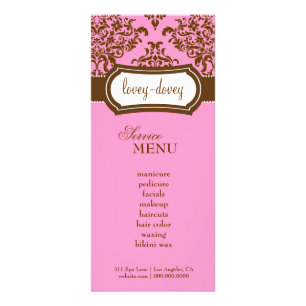 Carte Publicitaire 311 Lovey Dovey Damask Rack Card Chocolat rose