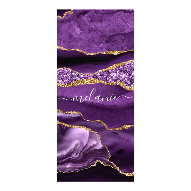 Carte Publicitaire Agate Violet violet or Parties scintillant Géode N (Devant)