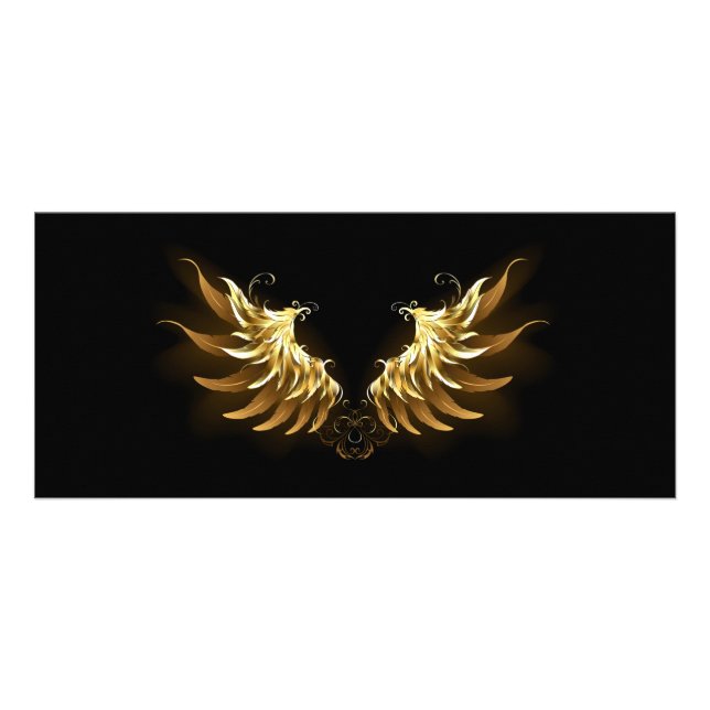 Carte Publicitaire Ailes d'Ange d'or sur arrière - plan noir (Devant)
