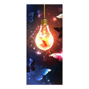 Carte Publicitaire Ampoule lumineuse avec papillons nocturnes
