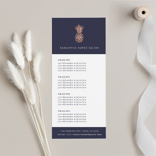Carte Publicitaire Ananas Rose en or Faux   Tarification ou services