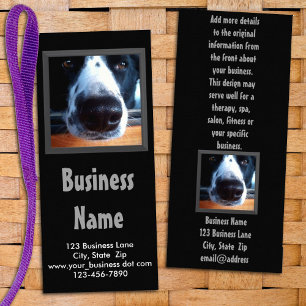 Carte Publicitaire Animaux associés Business Black White Chien Person