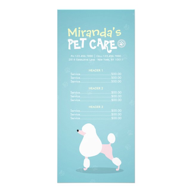 Carte Publicitaire Animaux de compagnie assis Bain Grooming Salon Tar (Devant)
