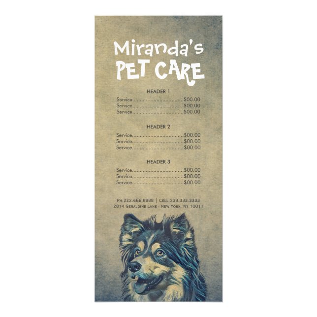 Carte Publicitaire Animaux de compagnie assis Grooming Beauté Salon T (Devant)