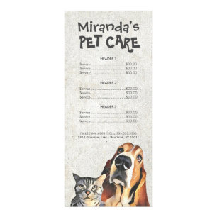 Carte Publicitaire Animaux de compagnie assis Grooming Beauté Salon T