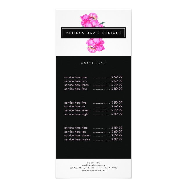 Carte Publicitaire Aquarelle - Bunch Peonies (Devant)