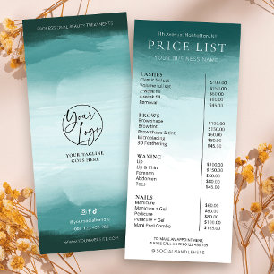 Carte Publicitaire Aquarelle moderne Salon d'affaires Turquoise Tarif