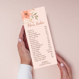 Carte Publicitaire Aquarelle rose vif Fleur Beauté Salon Service