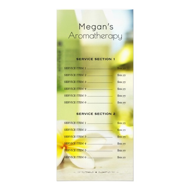 Carte Publicitaire Aromathérapie Spa Soins de la peau Massage Salon M (Devant)