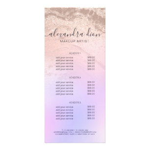 Carte Publicitaire Artiste de maquillage en marbre parties scintillan