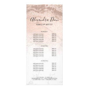 Carte Publicitaire Artiste maquillage en marbre de parties scintillan