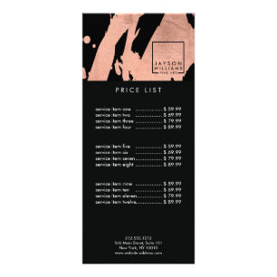 Carte Publicitaire Artiste moderne Rose Abstrait Gold/Black Brushstro