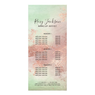 Carte Publicitaire Artiste rose moderne de maquillage d'aquarelle en 