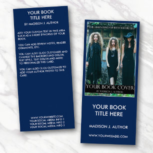 Carte Publicitaire Auteur du livre Couverture bleue Grand Signet ou