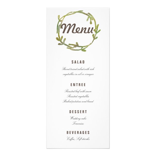 Carte Publicitaire Automne Aquarelle Vert Feuille Mariage (Devant)