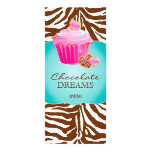Carte Publicitaire Bakery Cupcake Pink Chocolate Brown