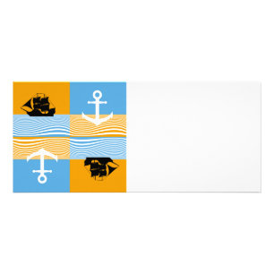 Carte Publicitaire Bateau à voile et motif d'ancre