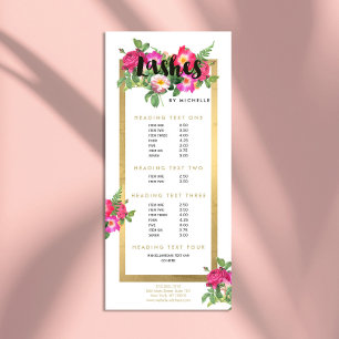 Carte Publicitaire Beauté Florales Lash Extensions Blanc