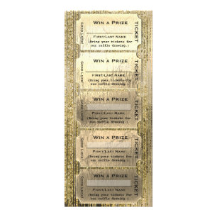 Carte Publicitaire Billets fascinants de tombola d'or