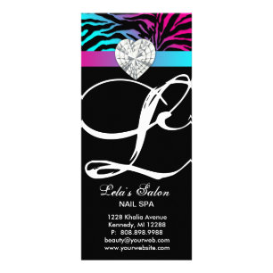 Carte Publicitaire Bleu de rose de salon de beauté de poster de