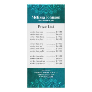 Carte Publicitaire Bleu Mandala Yoga Méditation Business