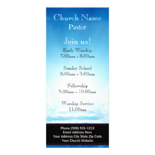 Carte Publicitaire Blue Sky Stairs Church Rack Card, Rejoignez-nous S
