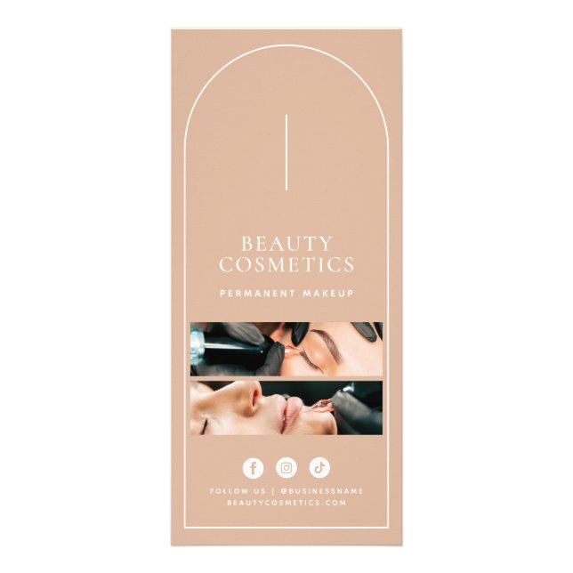 Carte Publicitaire Blush Multi Photo Salon Beauté Business Tarifs (Devant)