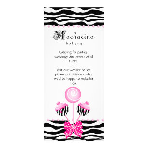 Carte Publicitaire Boulangerie Pops de gâteau Zebra Coeur Coeur Cook