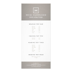 Carte Publicitaire BOX LOGO avec VOTRE INITIAL/MONOGRAM sur LINGE GRA