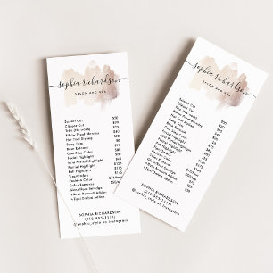 Carte Publicitaire Brise-brosse chic Salon Services de tarif