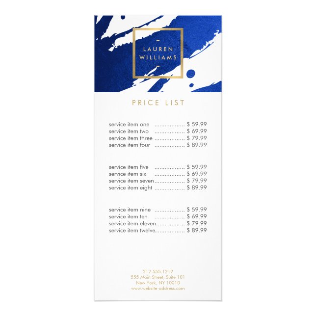 Carte Publicitaire Brosses bleues Indigo Abstraites (Devant)
