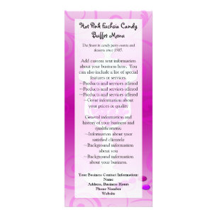 Carte Publicitaire Buffet de bonbons fuchsia rose chaud