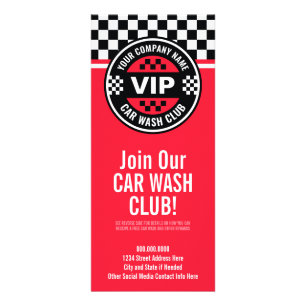 Carte Publicitaire Car Wash Club - Racing À damiers Drapeau Rewards