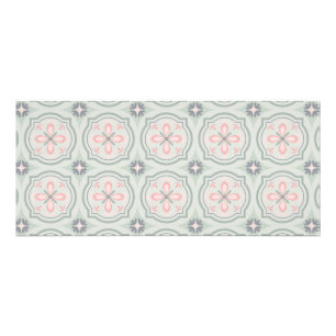 Carte Publicitaire Carreaux Floraux Pastel Vert