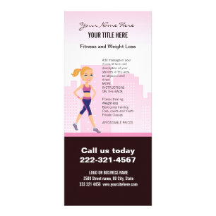 Carte Publicitaire Cartoon Fitness Girl