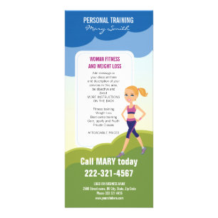 Carte Publicitaire Cartoon Fitness Girl
