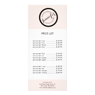 Carte Publicitaire Cartouche vintage en cercle logo maquillage et bea